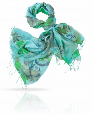 Палантин Женский S30-SMUDGE.FL/TUR.GREEN